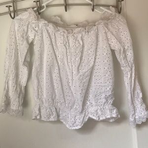 H&M eyelet off shoulder crop top